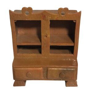 Vtg Storykins Miniature Wooden Style Plastic Cabinet Drawers Cabinet Furniture